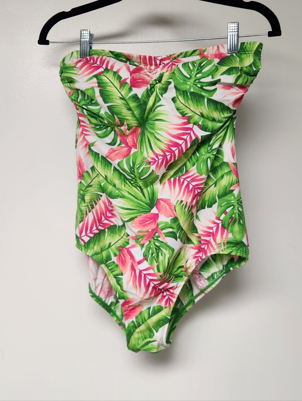 Jantzen Tropical Leaf One-Piece Swimsuit - Green & Pink